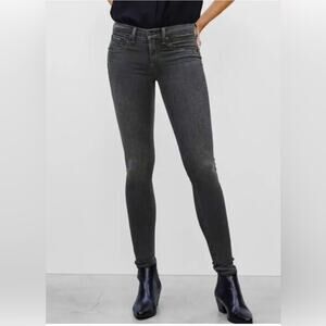 Rag and Bone Jean Legging in Premier Black Cropped Raw Hem Skinny Jean Size 28